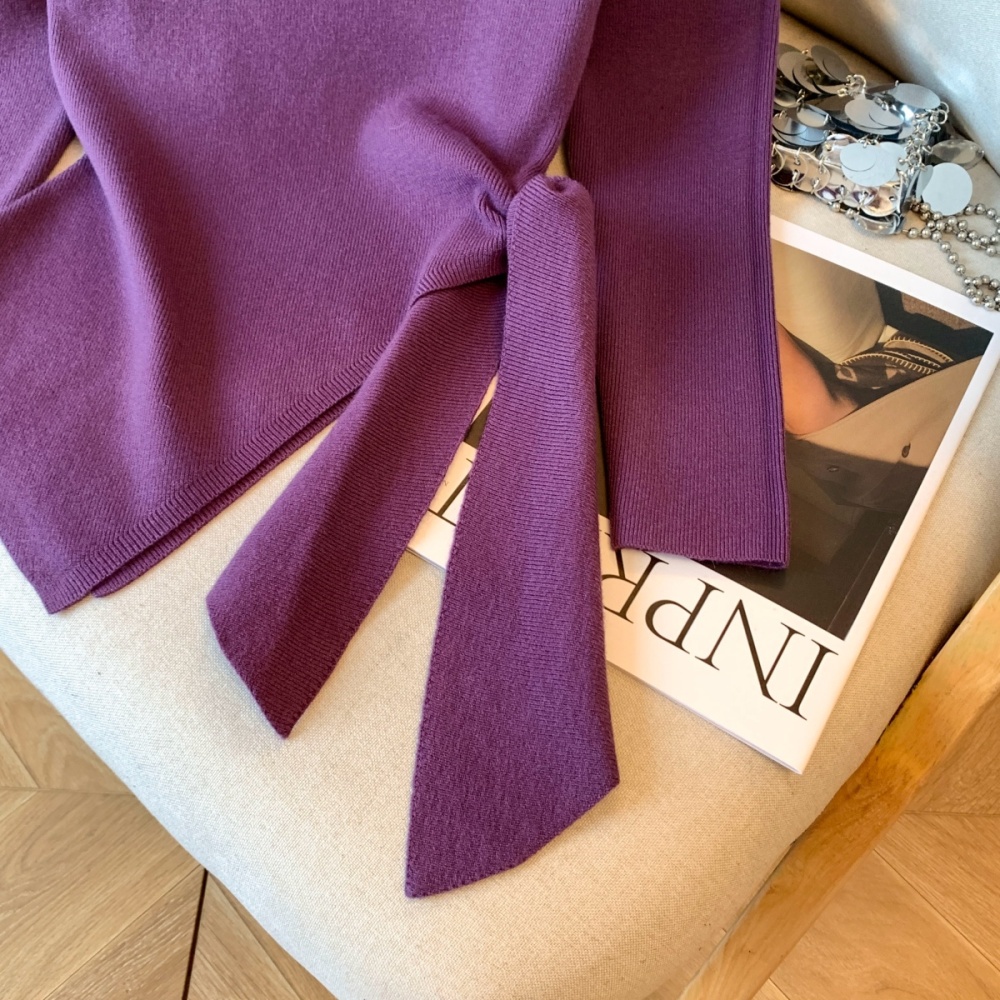 Autumn flat shoulder T-shirt strapless bottoming shirt