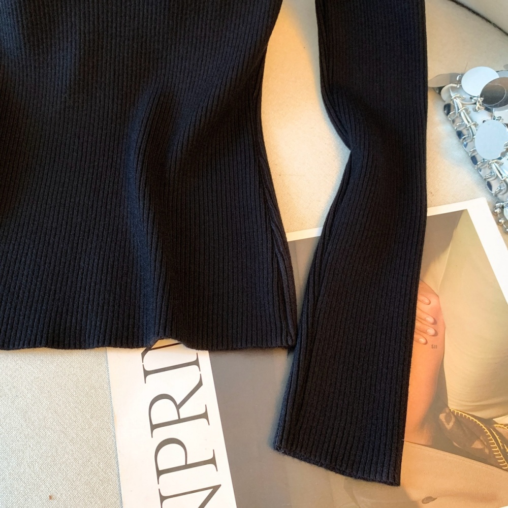 Slim autumn and winter sweater splice gauze tops