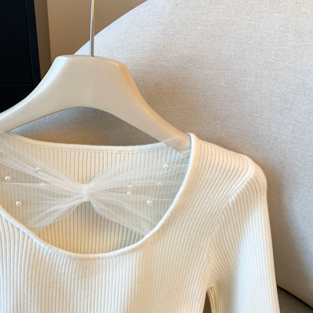 Slim autumn and winter sweater splice gauze tops