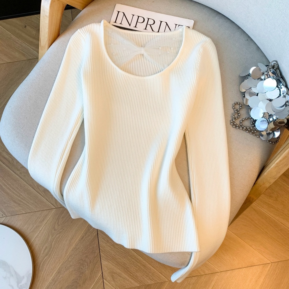 Slim autumn and winter sweater splice gauze tops