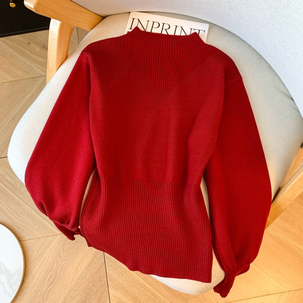 Bottoming slim tops pinched waist temperament bottoming shirt