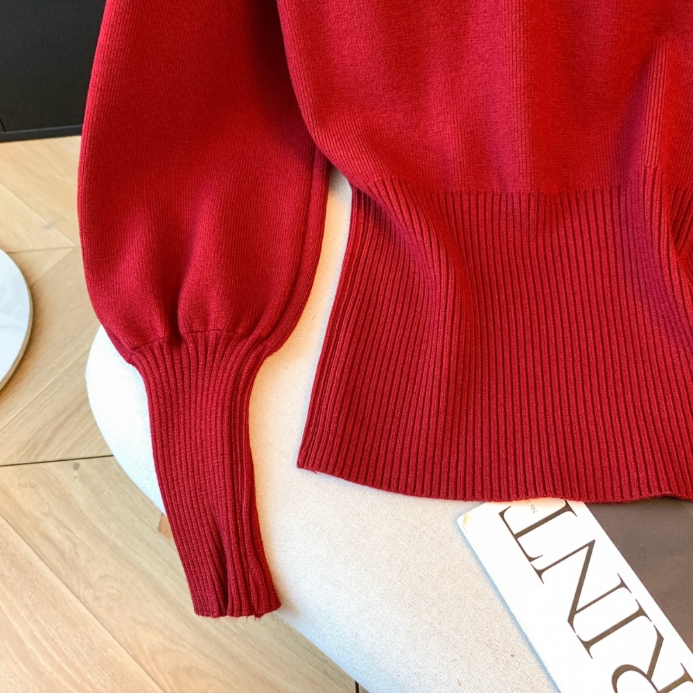 Bottoming slim tops pinched waist temperament bottoming shirt