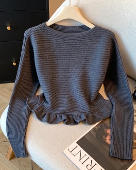 Pinched waist bottoming sweater slim small shirt for women