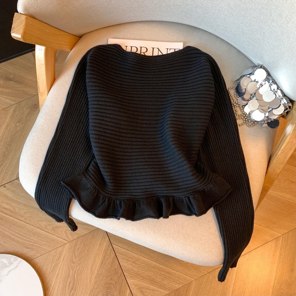 Pinched waist bottoming sweater slim small shirt for women