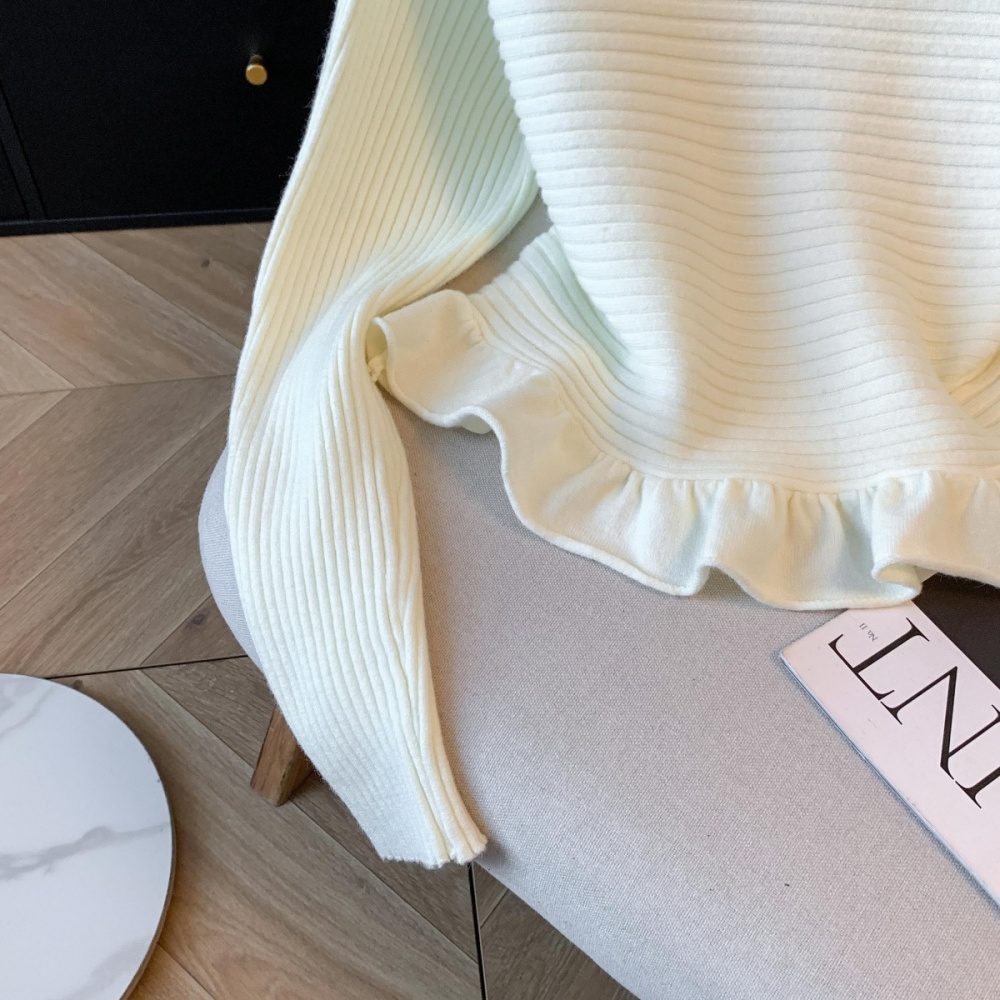 Pinched waist bottoming sweater slim small shirt for women