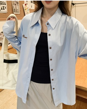 Loose long sleeve thin cardigan light sunscreen shirt for women