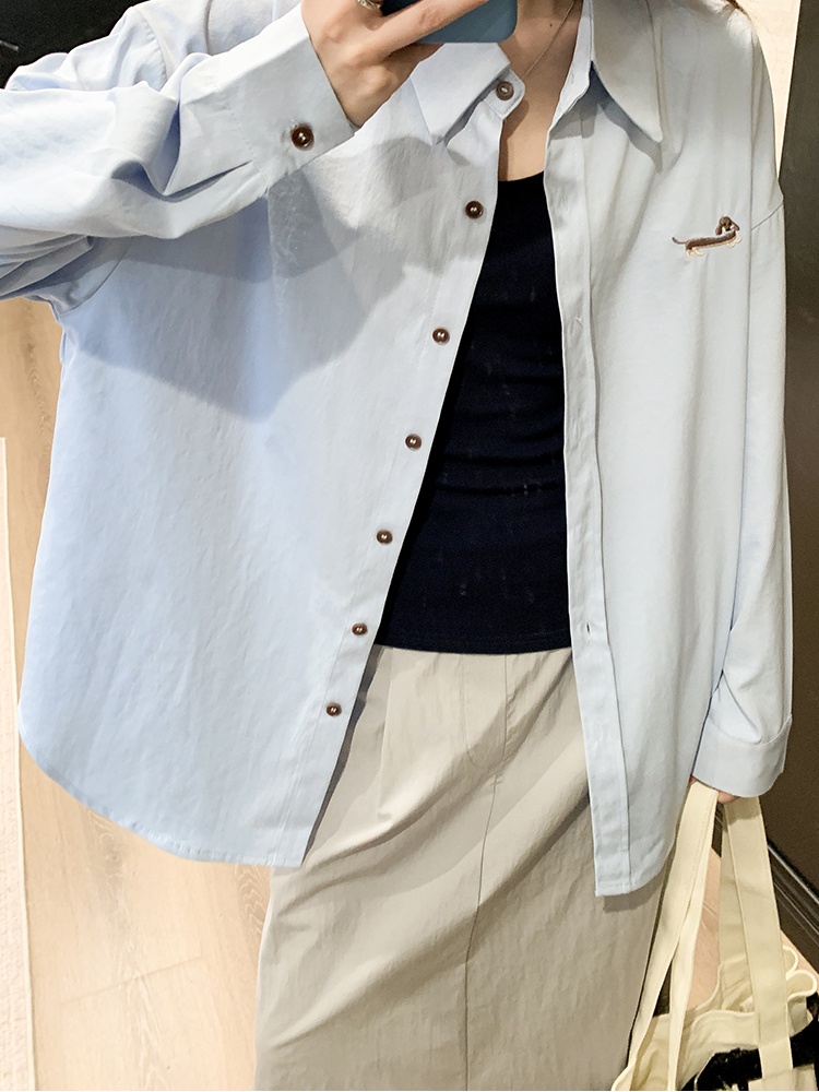 Loose long sleeve thin cardigan light sunscreen shirt for women