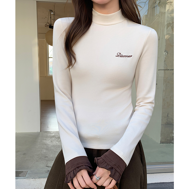 Half high collar bottoming shirt T-shirt for women