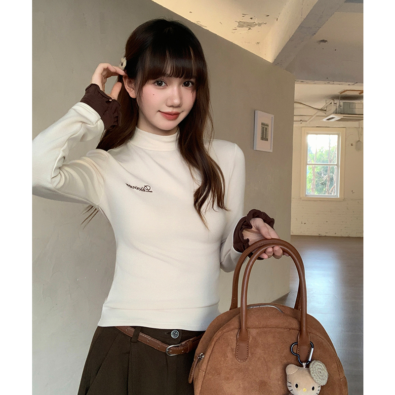 Half high collar bottoming shirt T-shirt for women