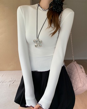 Sueding bottoming shirt long sleeve T-shirt for women