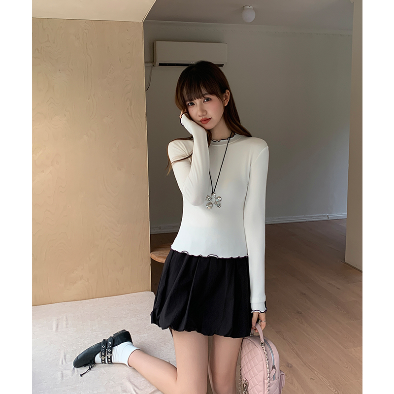 Sueding bottoming shirt long sleeve T-shirt for women