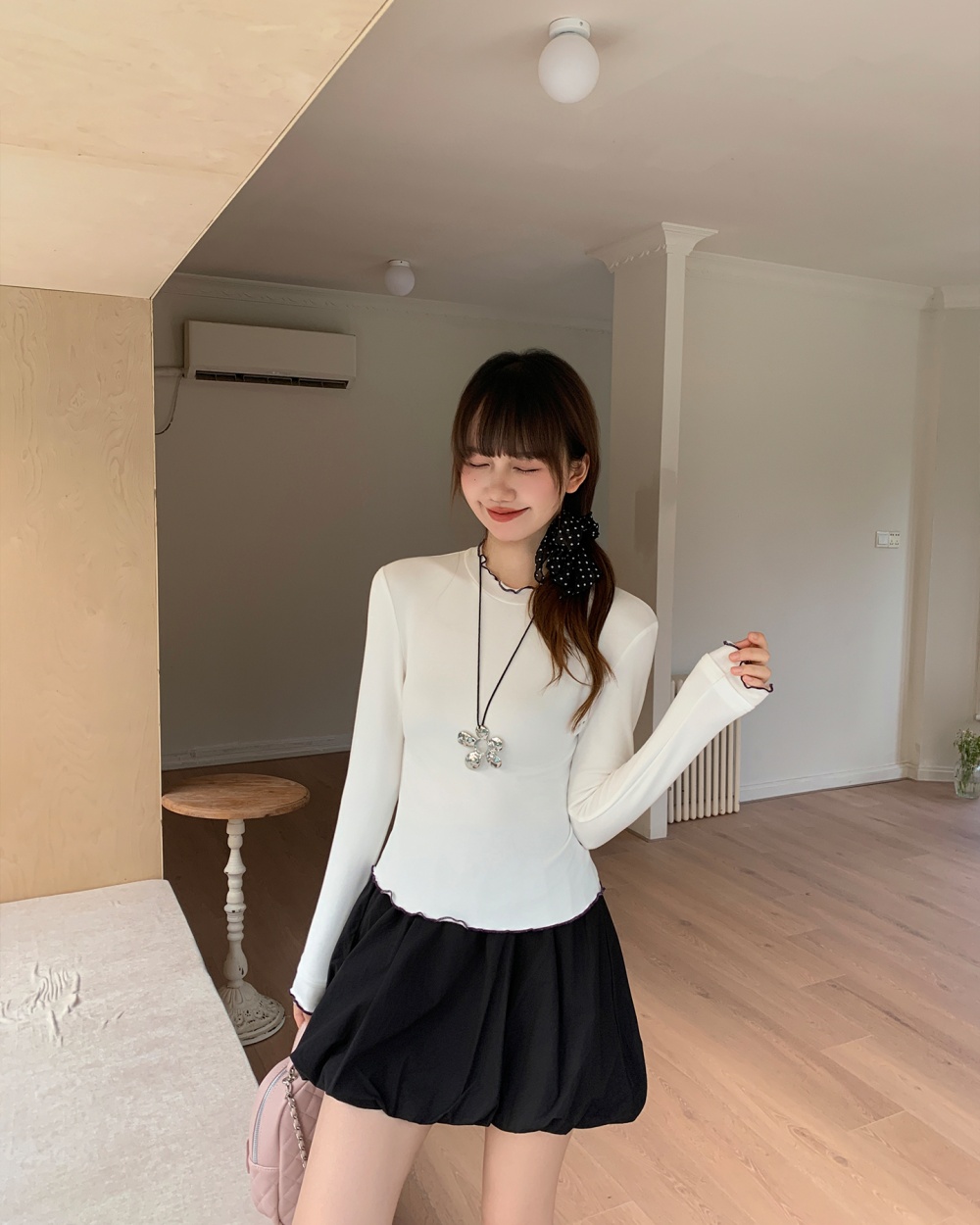 Sueding bottoming shirt long sleeve T-shirt for women