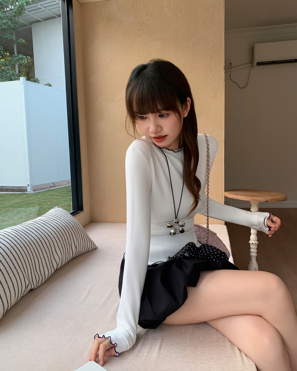 Sueding bottoming shirt long sleeve T-shirt for women