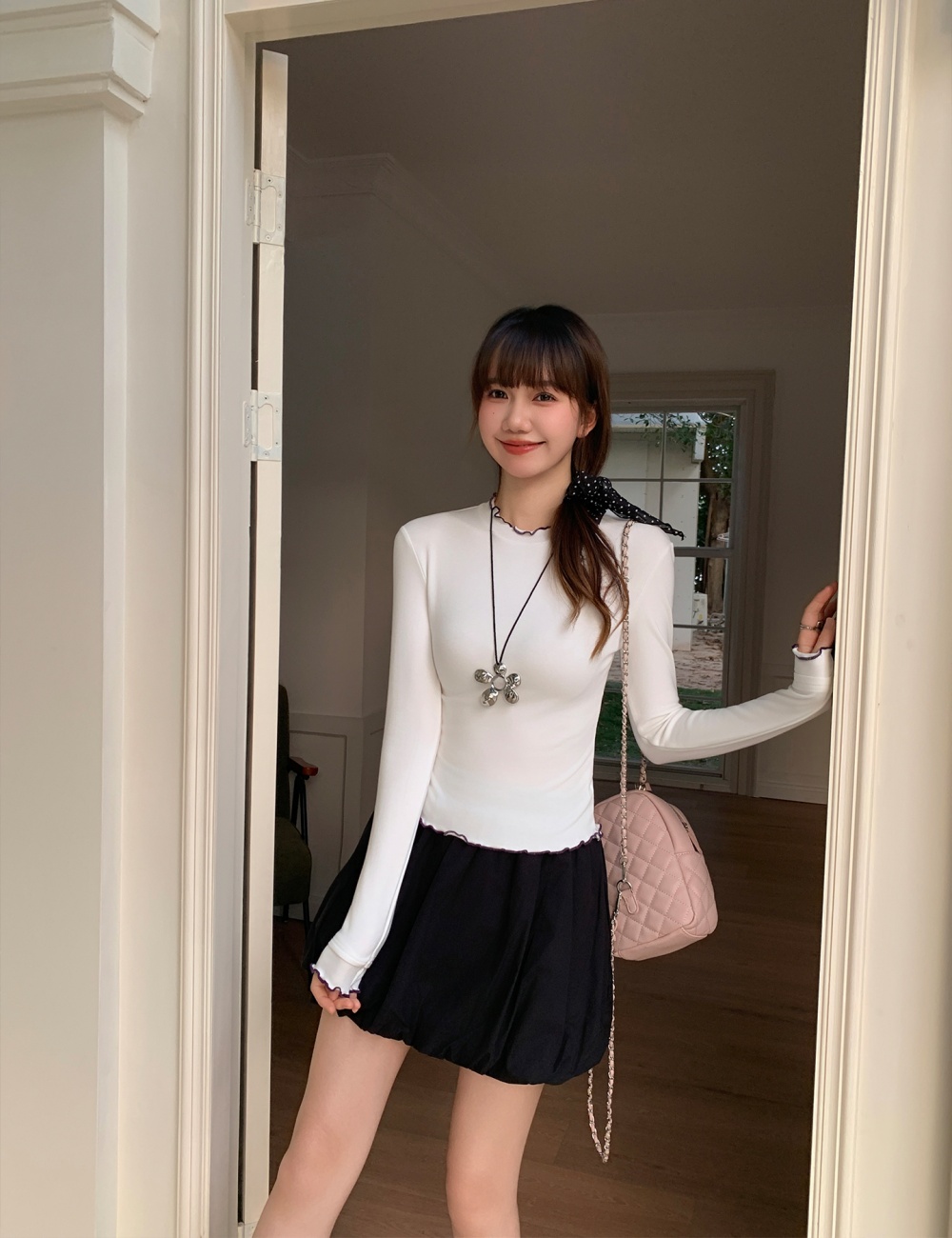 Sueding bottoming shirt long sleeve T-shirt for women