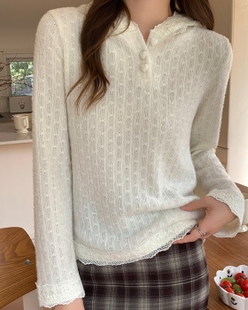 Long sleeve T-shirt lace bottoming shirt for women