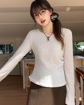 Sueding bottoming shirt autumn and winter T-shirt for women