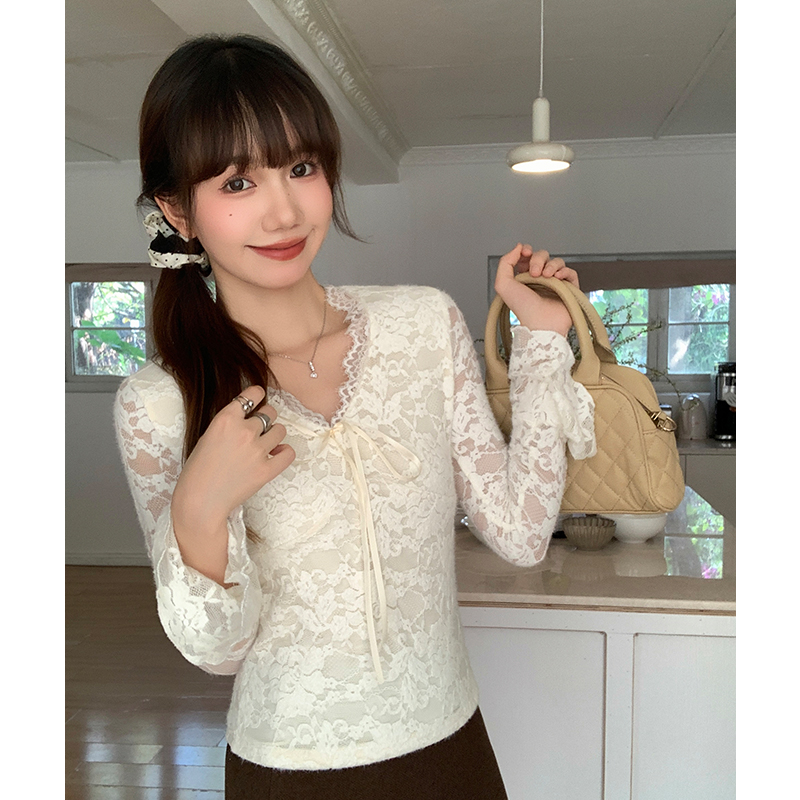 Plus velvet bottoming shirt inside the ride T-shirt