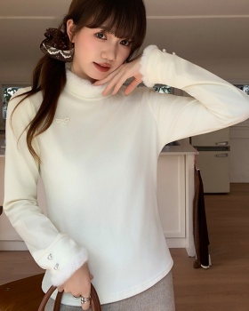 Inside the ride T-shirt cstand collar bottoming shirt for women