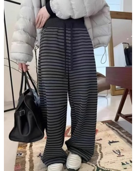 Stripe spring long pants slim mopping pants