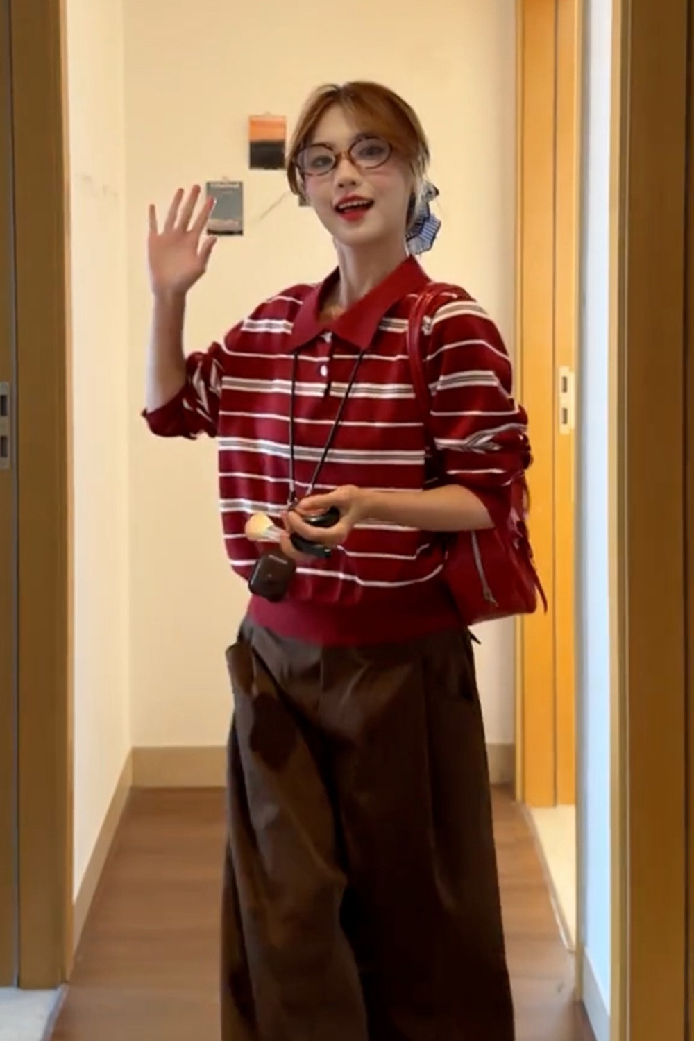 Korean style temperament cardigan stripe lazy sweater