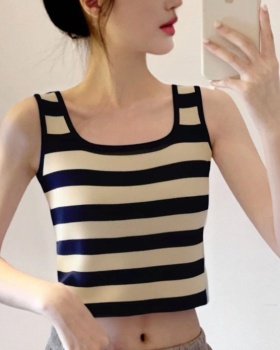 Short sweet summer vest Korean style square collar tops