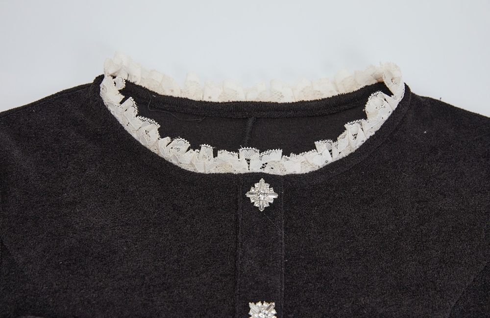 Temperament pearl dress imitation of cashmere T-back