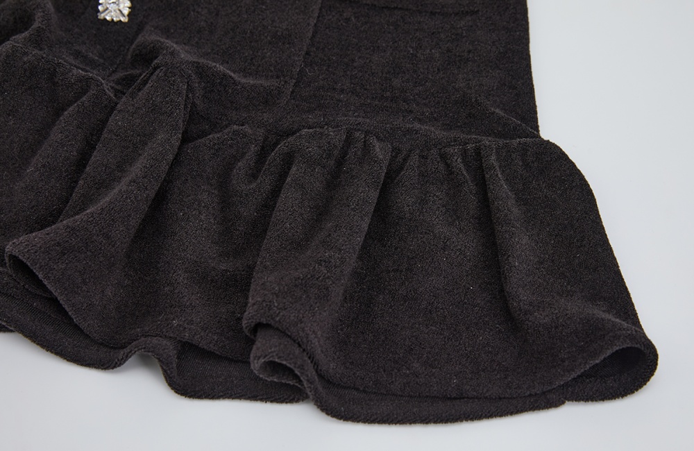 Temperament pearl dress imitation of cashmere T-back