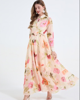 Slim pinched waist dress bandage European style shirt