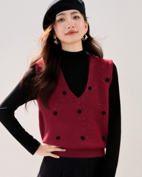 Winter sleeveless sweater spring knitted vest for women