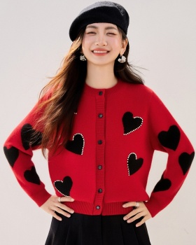 Knitted spring sweater round neck lazy tops