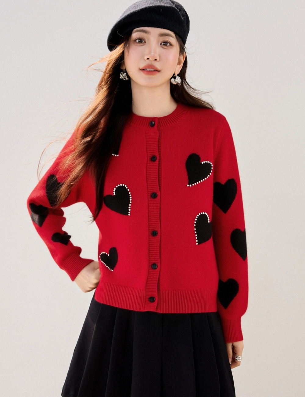 Knitted spring sweater round neck lazy tops