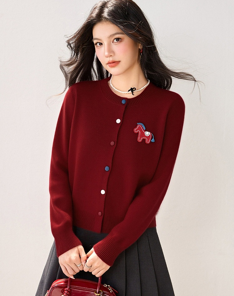 Cartoon autumn and winter cardigan mixed colors spring sweater