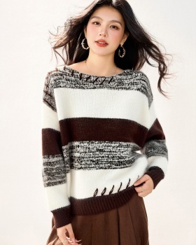 Long sleeve Casual lazy fashion stripe sweater for women