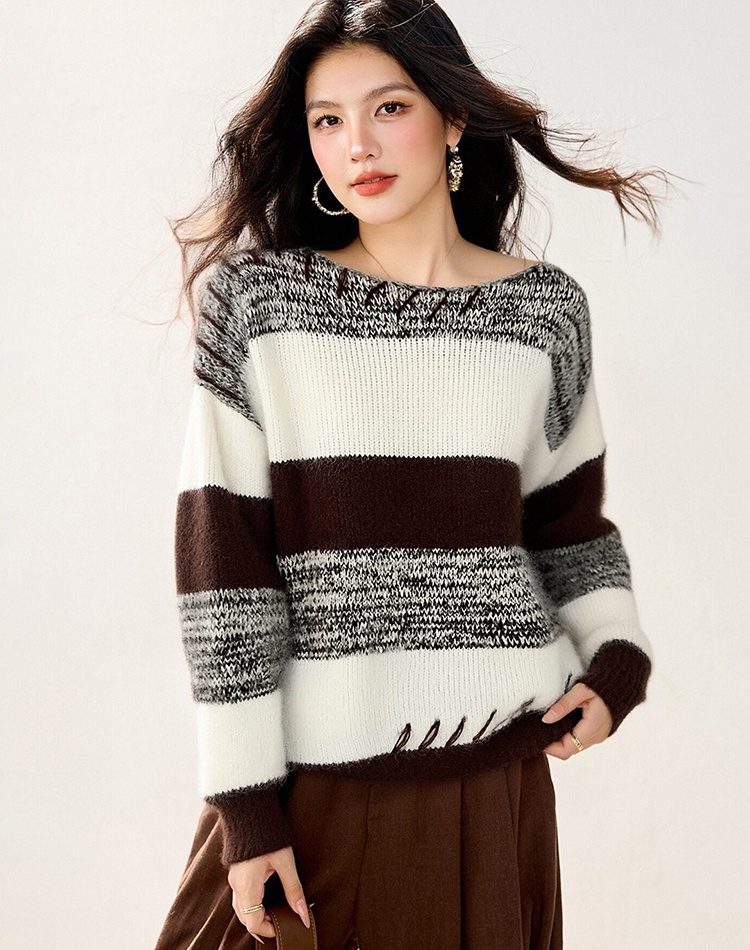Long sleeve Casual lazy fashion stripe sweater for women