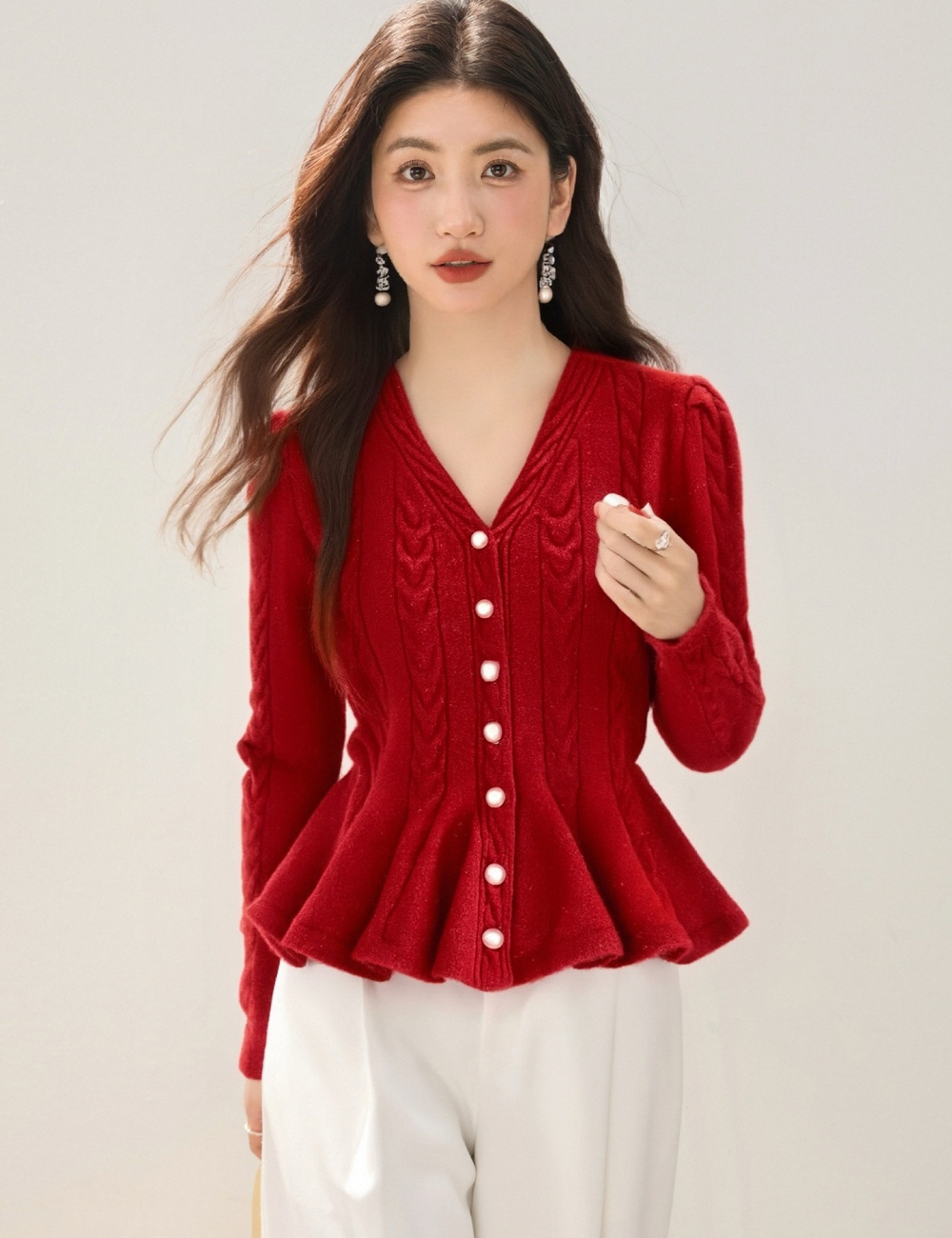 Pinched waist enticement sweater for women