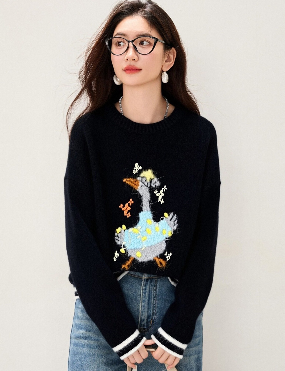 Show young lazy cartoon sweater loose spring tops