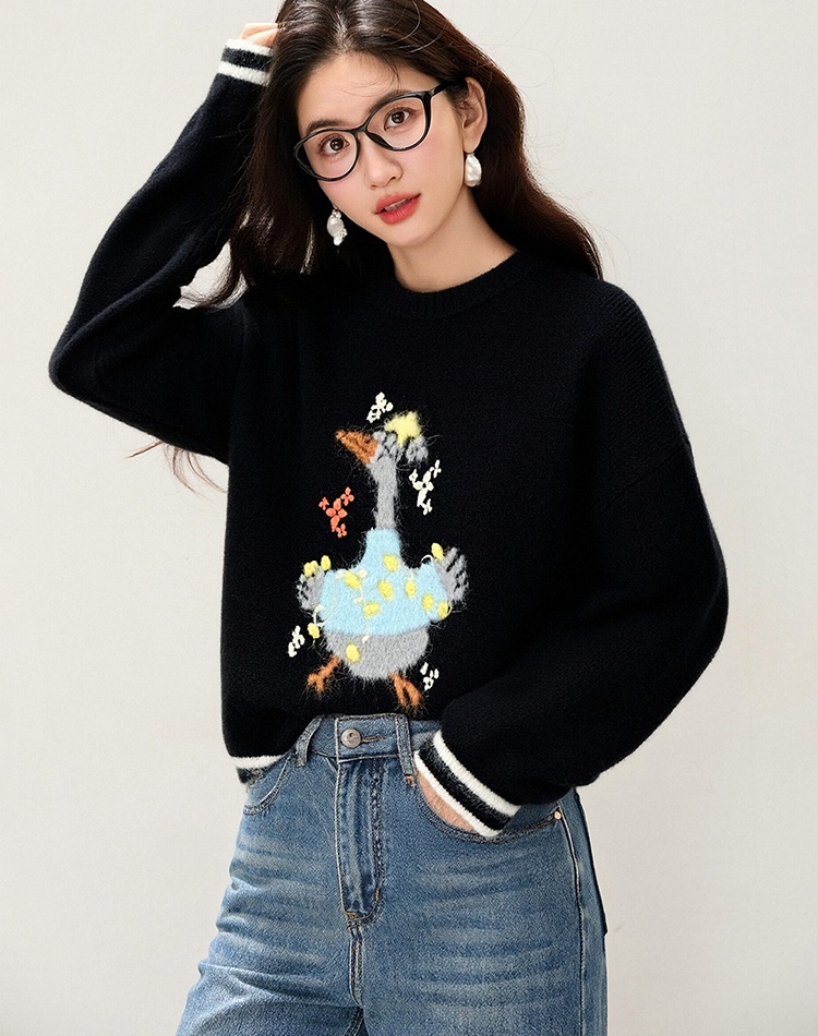 Show young lazy cartoon sweater loose spring tops