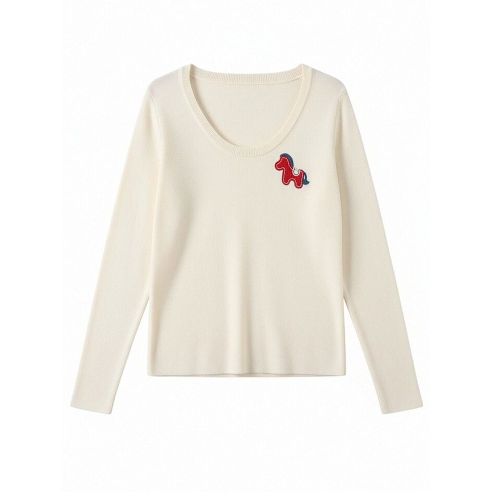 Spring fashion tops embroidery Korean style sweater