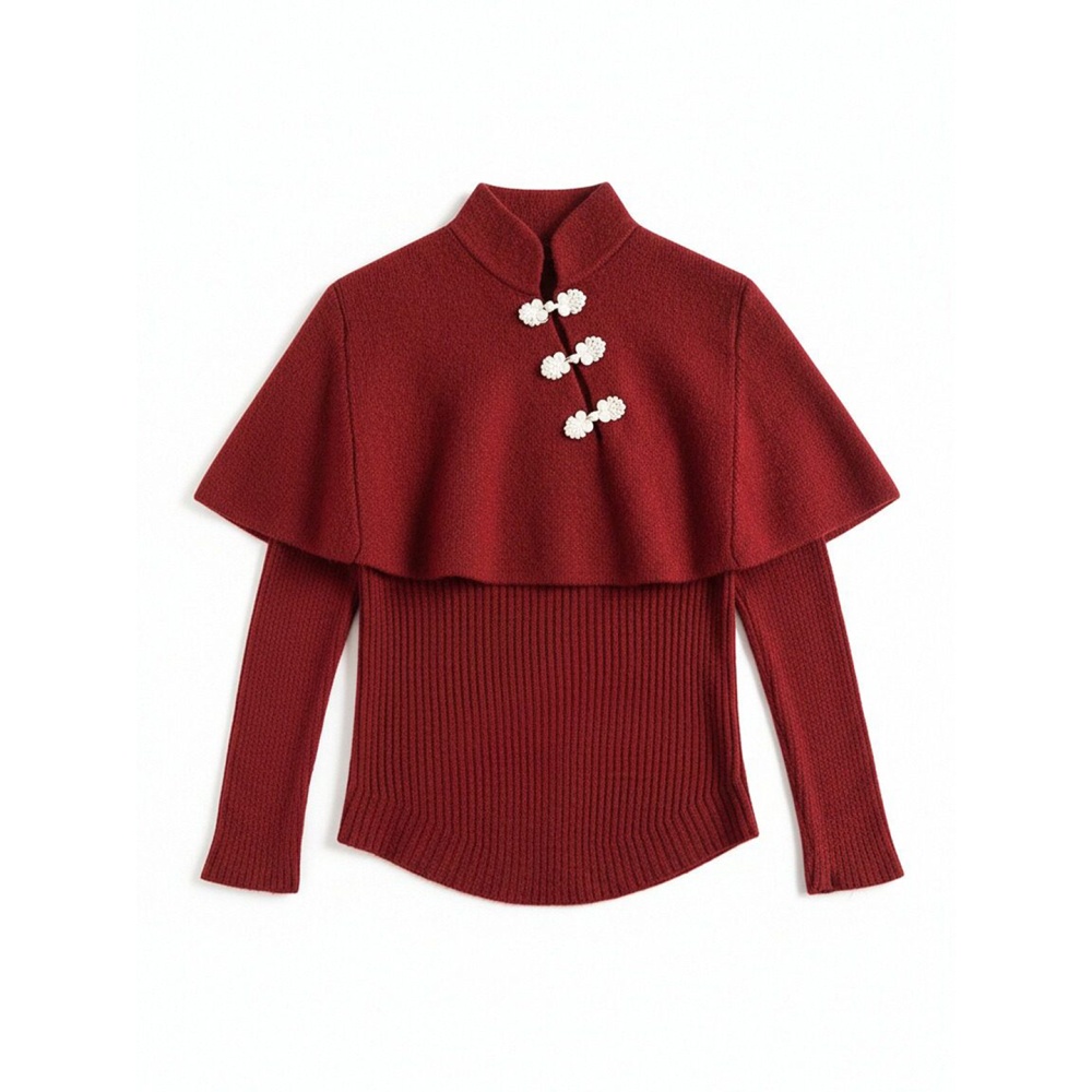 Red spring tops Chinese style shawl