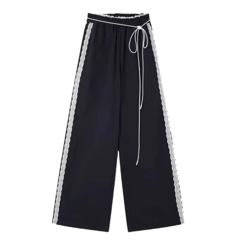 Casual wide leg pants splice sweatpants for women
