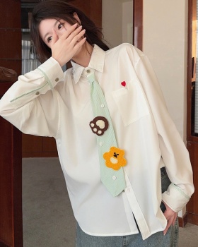 Unique spring shirt white mixed colors tops