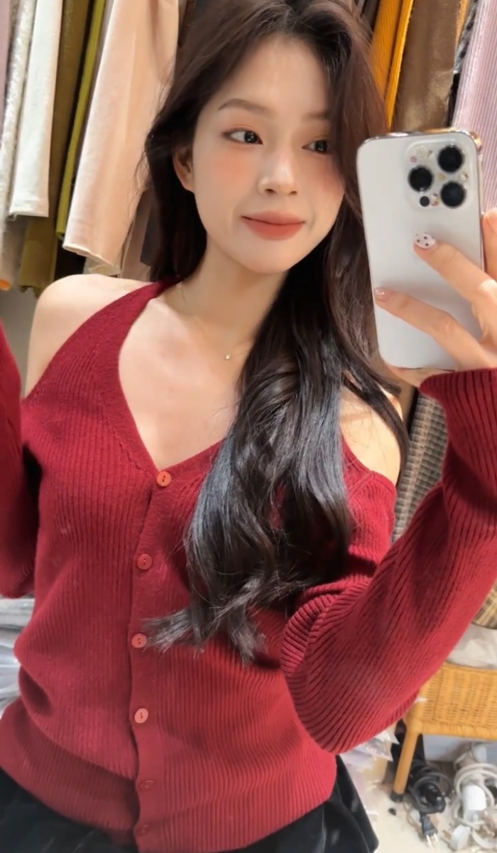 Halter Korean style tops strapless sweater for women