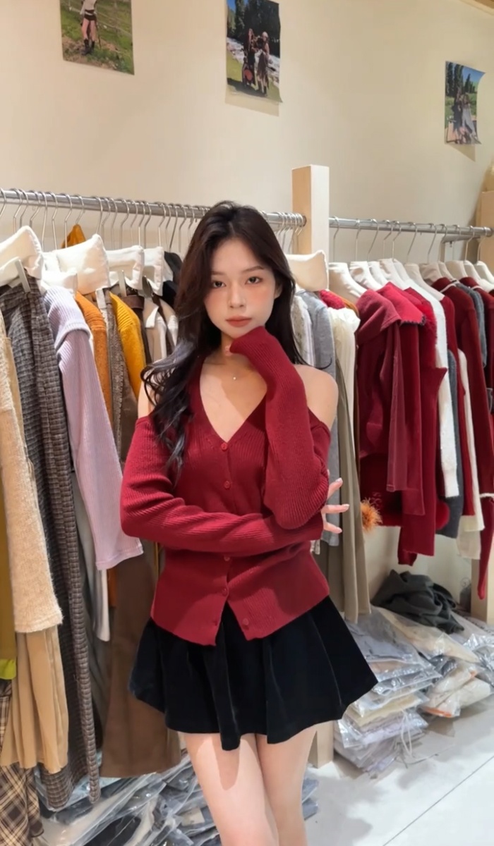 Halter Korean style tops strapless sweater for women