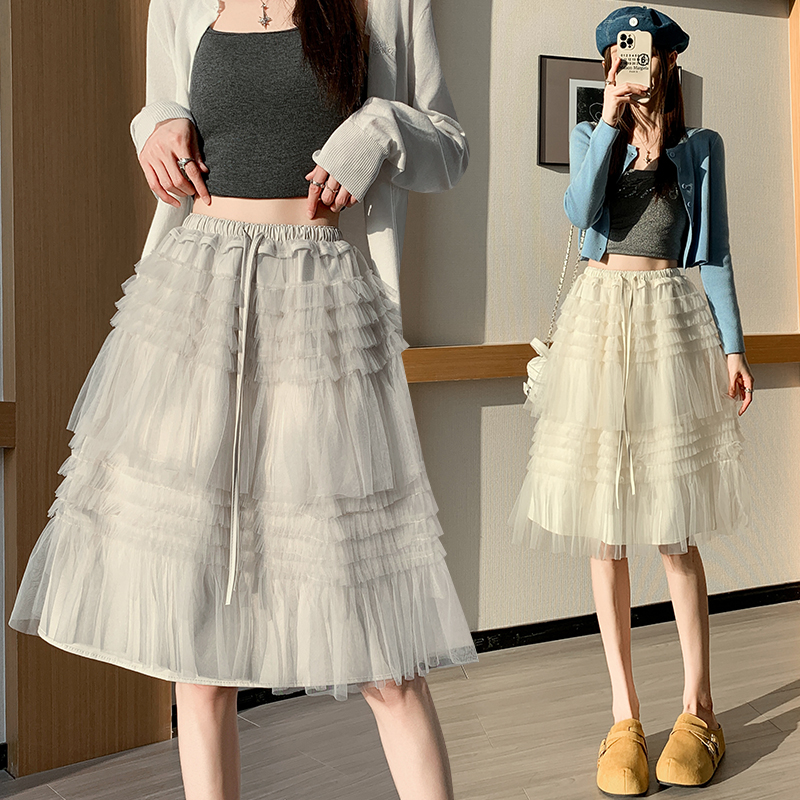 Spring lace tender all-match skirt for women