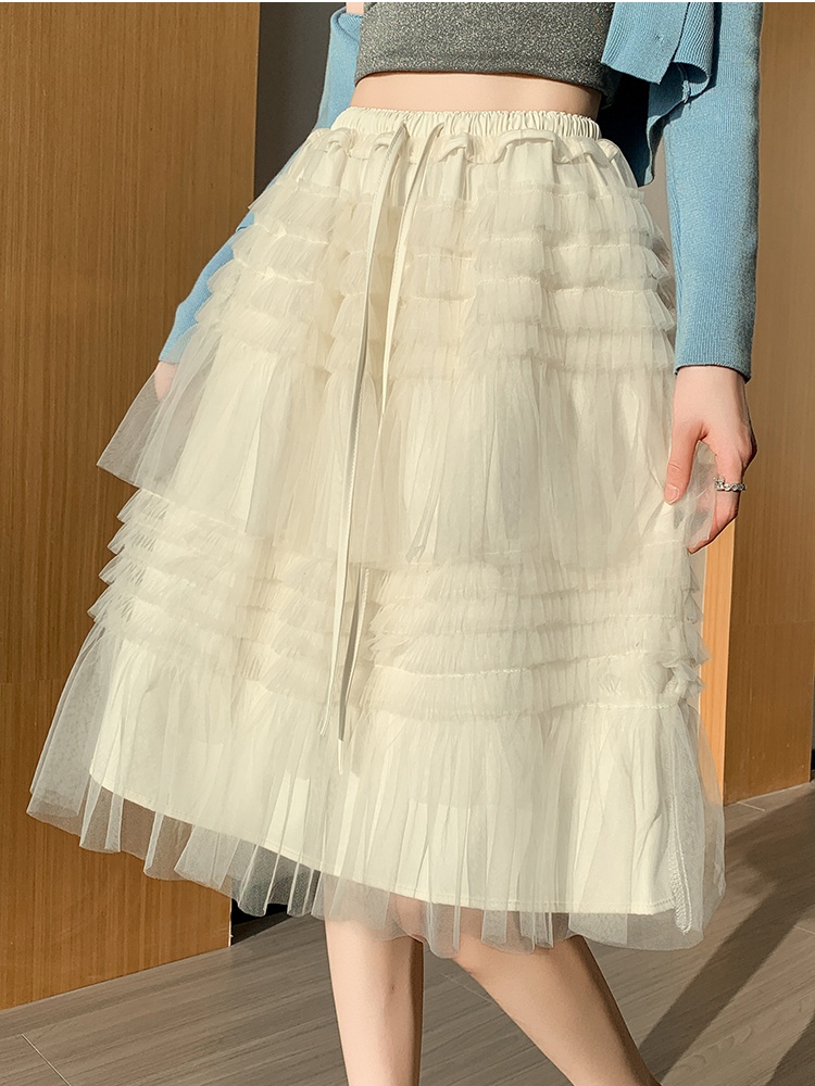 Spring lace tender all-match skirt for women
