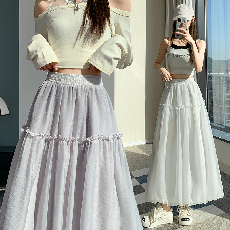 Thick and disorderly college style skirt long bud skirt for women