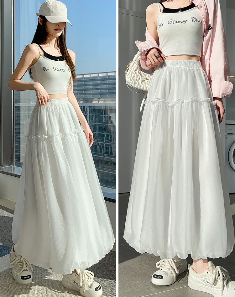 Thick and disorderly college style skirt long bud skirt for women