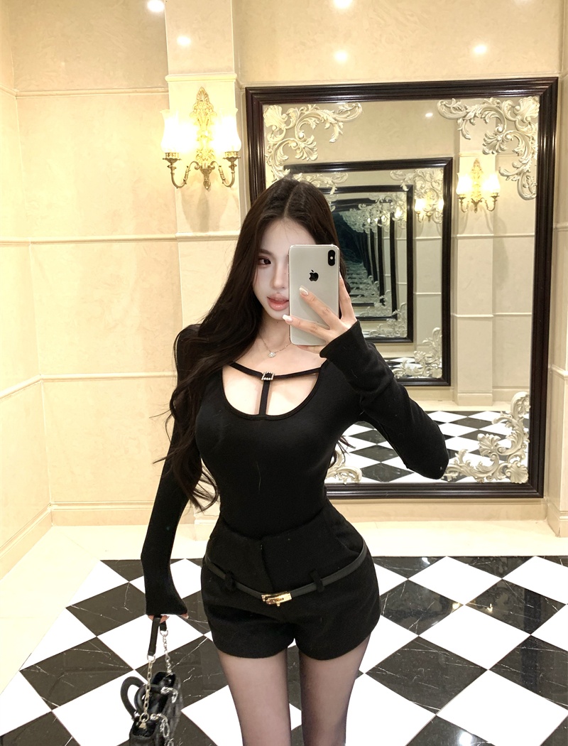 Tender sweater temperament diamond tops for women