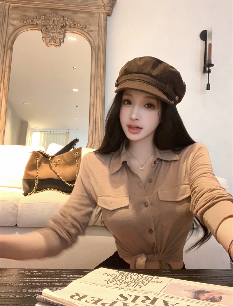 Bandage pinched waist shirt