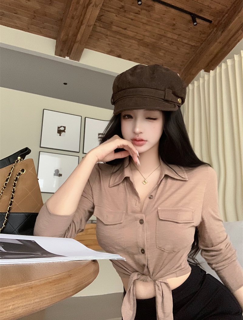 Bandage pinched waist shirt